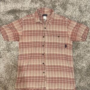 Patagonia Red and White Plaid Button-Down Shirt